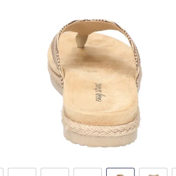 Easy Street Starling‎ Women's Comfortable Footbed Sandal Flip Flops Size 11 W - Picture 3 of 5